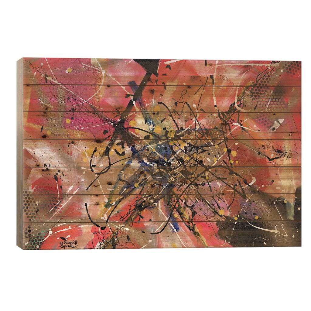 Any Way U Look At It Print On Wood by Everett Spruill - Multi-Color
