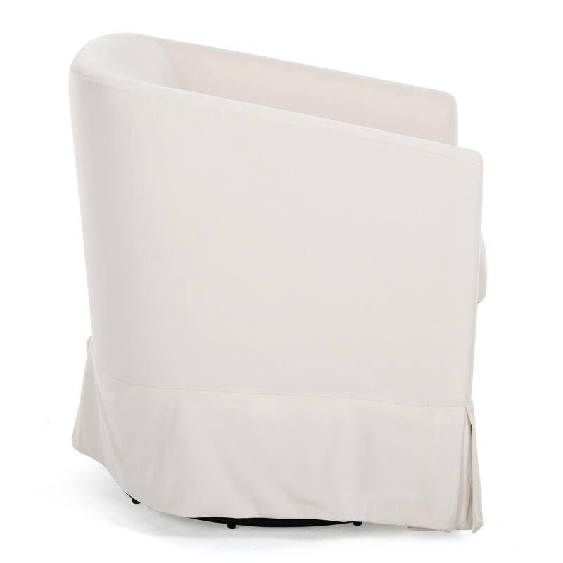 Solid Wood Frame Padded Seat Swivel Chair.