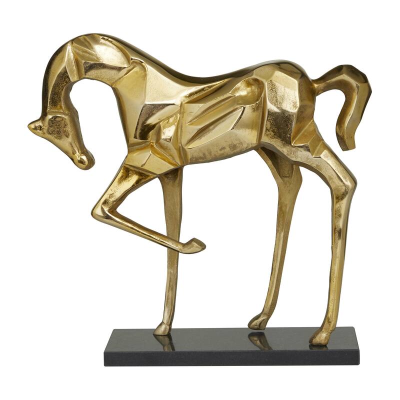 Aluminum Metal Horse Decorative Sculpture - Silver, Gold, Black - Roche River Decor