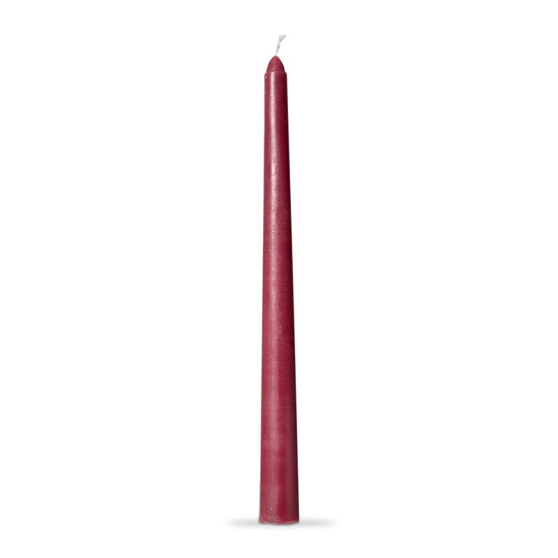 Color Studio 12" Traditional Taper Unscented Smokeless Paraffin Wax Candle Wine Set of 4, Burn Time 8 hrs.