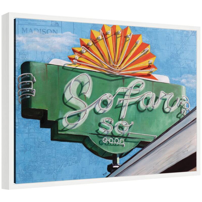 Kate and Laurel So Far by Krista V. Allenstein Framed Canvas Wall Art Print - 24 x 18