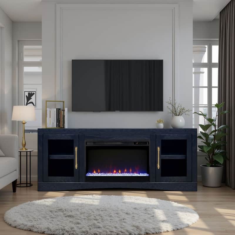 Bridgevine Home Heritage 65 inch Fireplace TV Stand, for TVs up to 75 inches - Clove