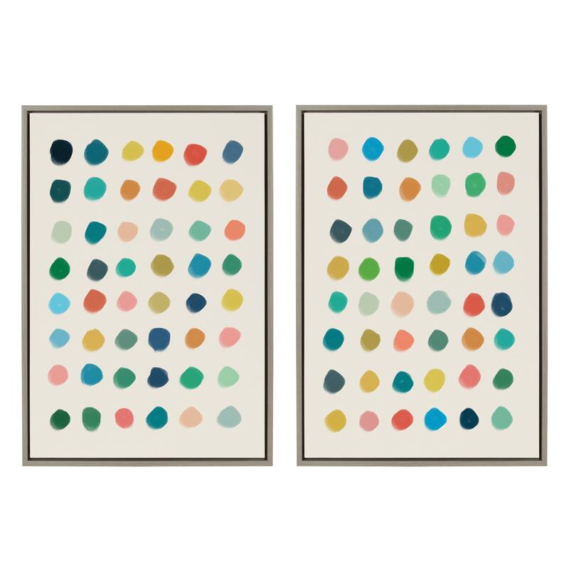 Kate and Laurel Sylvie Meditation 1 and 2 Framed Canvas by Kelly Knaga