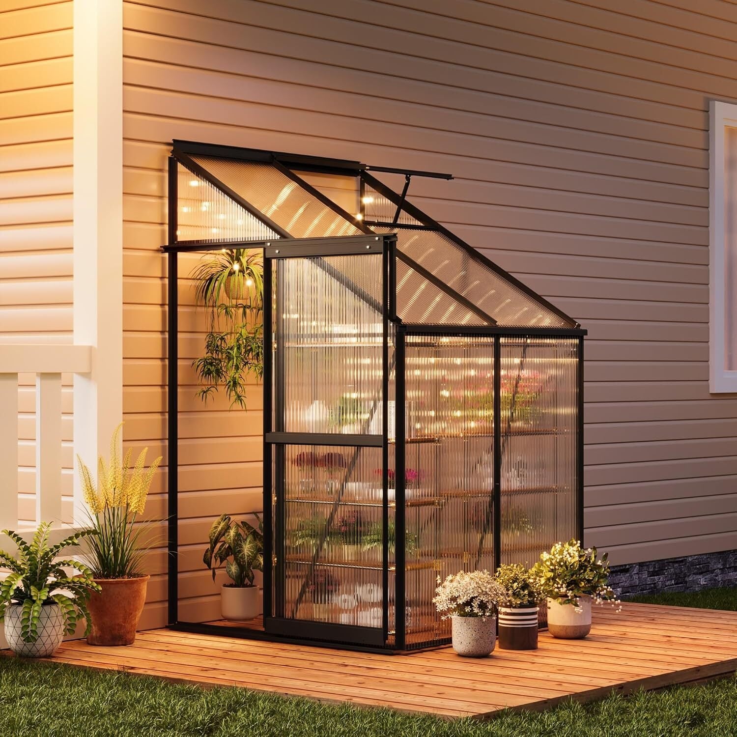 4x4FT Portable Outdoor Walk-in Greenhouse for Winter Gardening