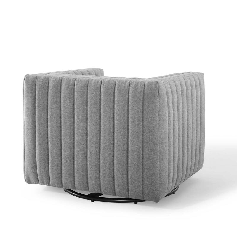 Perception Tufted Swivel Upholstered Armchair