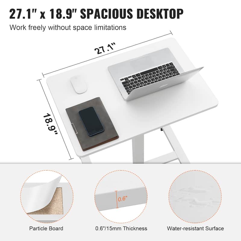 Mobile Standing Desk Table Computer Cart for Home Office School