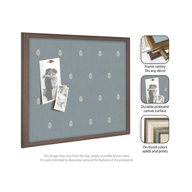 Kate and Laurel Pinboard Blue Botanical Block Print