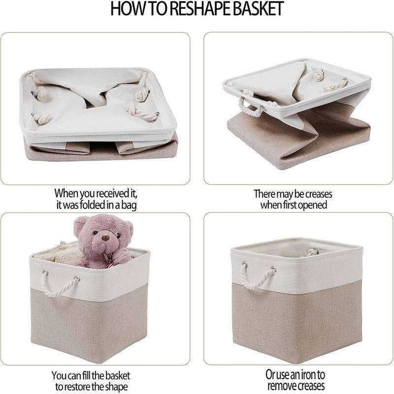 6 Pack Large Collapsible Fabric Storage Bin
