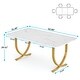 preview thumbnail 8 of 9, 63 Inch White Rectangular Dining Table for 4 to 6