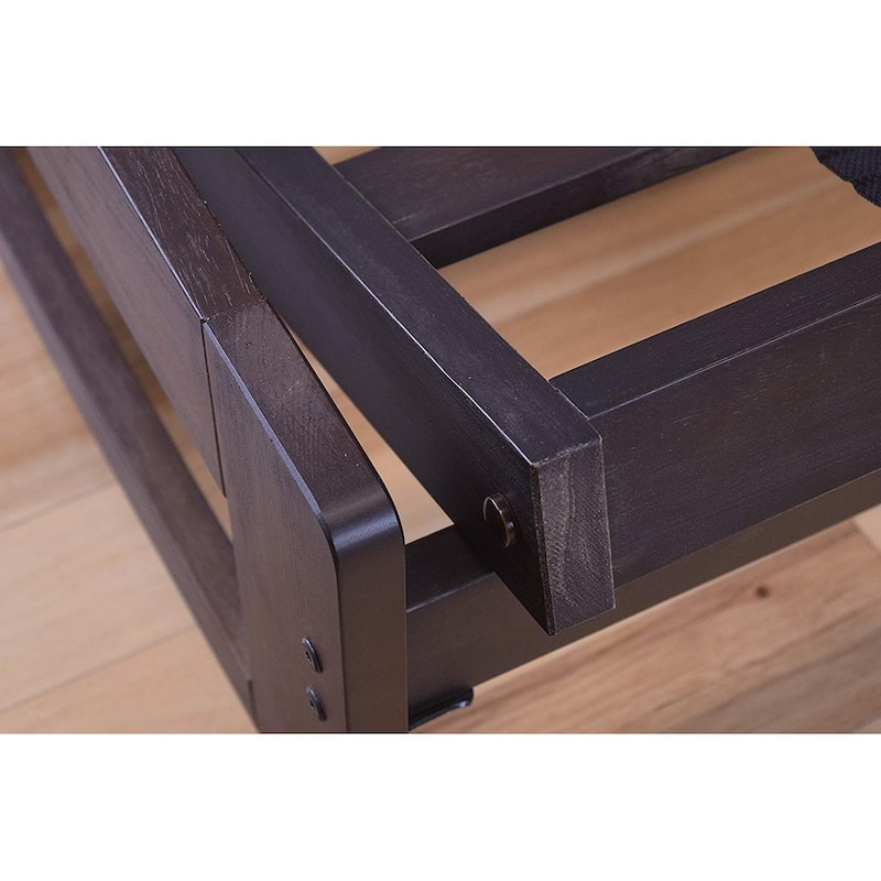 Full Size Futon Sofa Bed with Hardwood Frame in Mocha Finish and Plush Java Mattress for Living Room or Guest Room