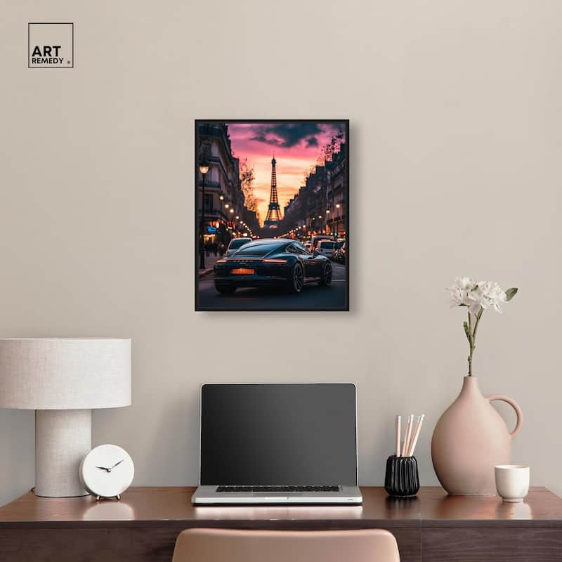 Parisian Porsche Twilight I Canvas by Art Remedy