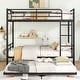 preview thumbnail 4 of 14, Black Full Over Full Metal Bunk Bed with Trundle & Able to Split