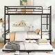 preview thumbnail 3 of 14, Industrial Minimalist Full Over Full Metal Bunk Bed with Trundle,Save Space or Split Into 2 Beds