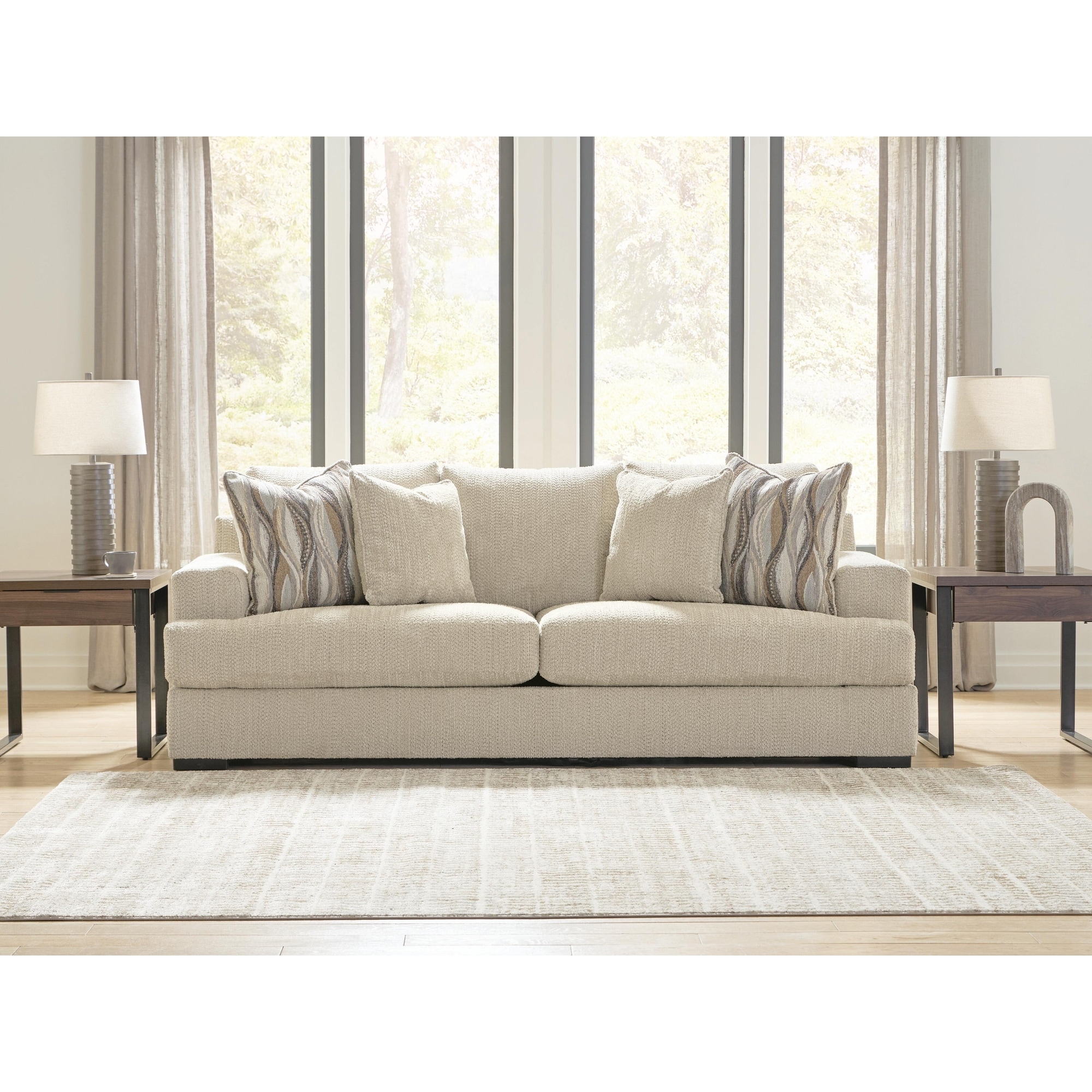 Signature Design by Ashley Jasmine Grove Oatmeal Sofa - 97"W x 41"D x 39"H