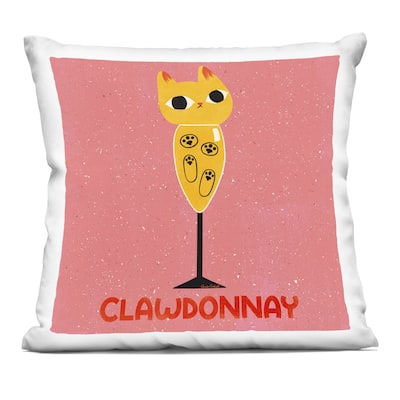 Stupell Clawdonnay Feline Wine Decorative Printed Throw Pillow Design by Carrie Cantwell