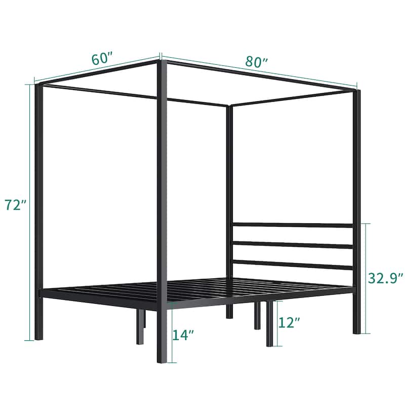 Metal Canopy Platform Bed Frame