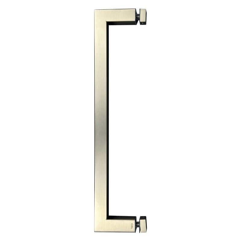 CEL 18" Square Tubing Singled-Sided Pull Handle or Towel Bar for shower door - Brushed Nickel