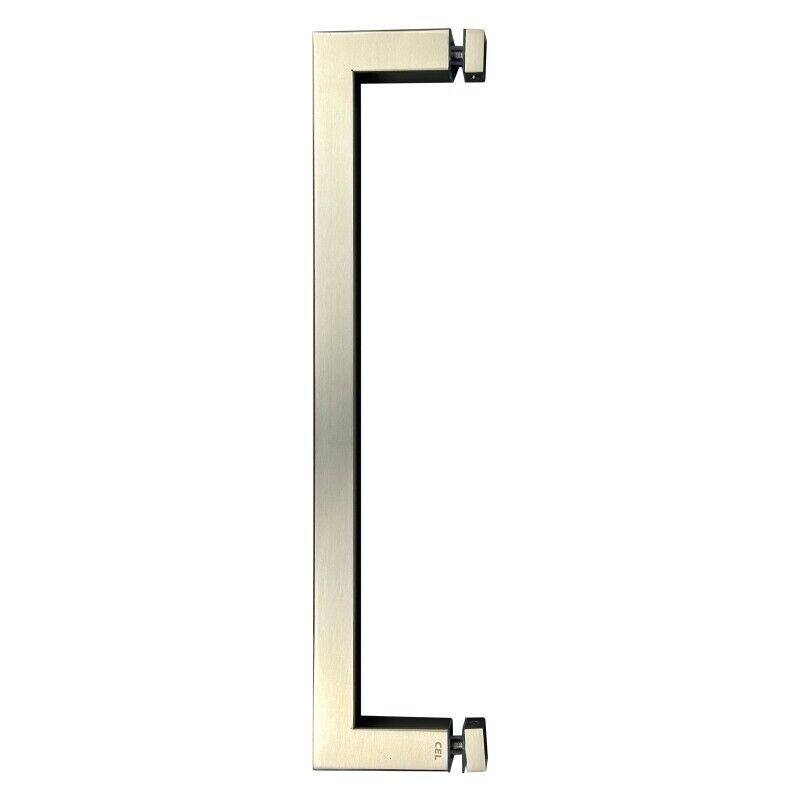 CEL 24" Square Tubing Singled-Sided Pull Handle or Towel Bar for shower door - Brushed Nickel