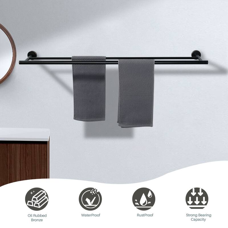 WOWOW Wall Mounted Stainless Steel Double Towel Bar