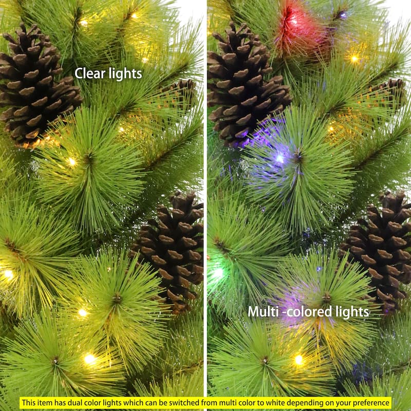 Puleo International 4.5' Pre-Lit Artificial Arkansas Pine Potted Tree