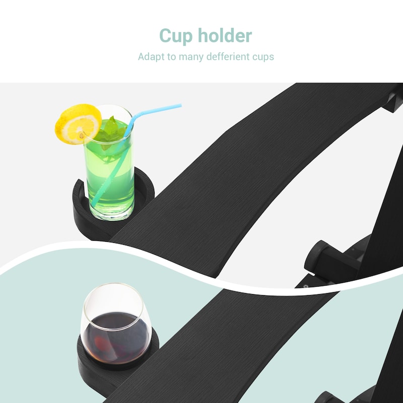 LIVOOSUN Outdoor Folding Adirondack Chair w/Cup Holder Set of 2 or 4