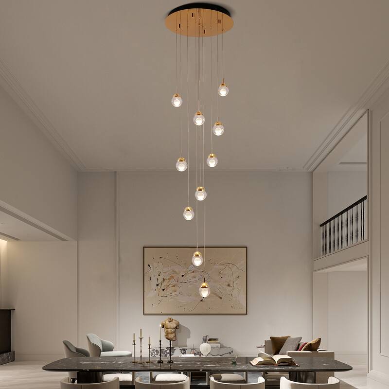 10-Light LED Chandelier Brass Chandelier - N/A