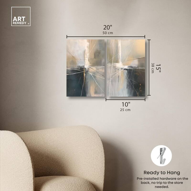 Contemporary Set Canvas Set of 2 by Art Remedy, Gallery Wrapped