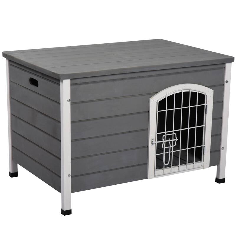 Wooden Decorative Dog Cage Dog Kennel with Lock Small Dog House with Openable Top Removable Bottom Dog Room