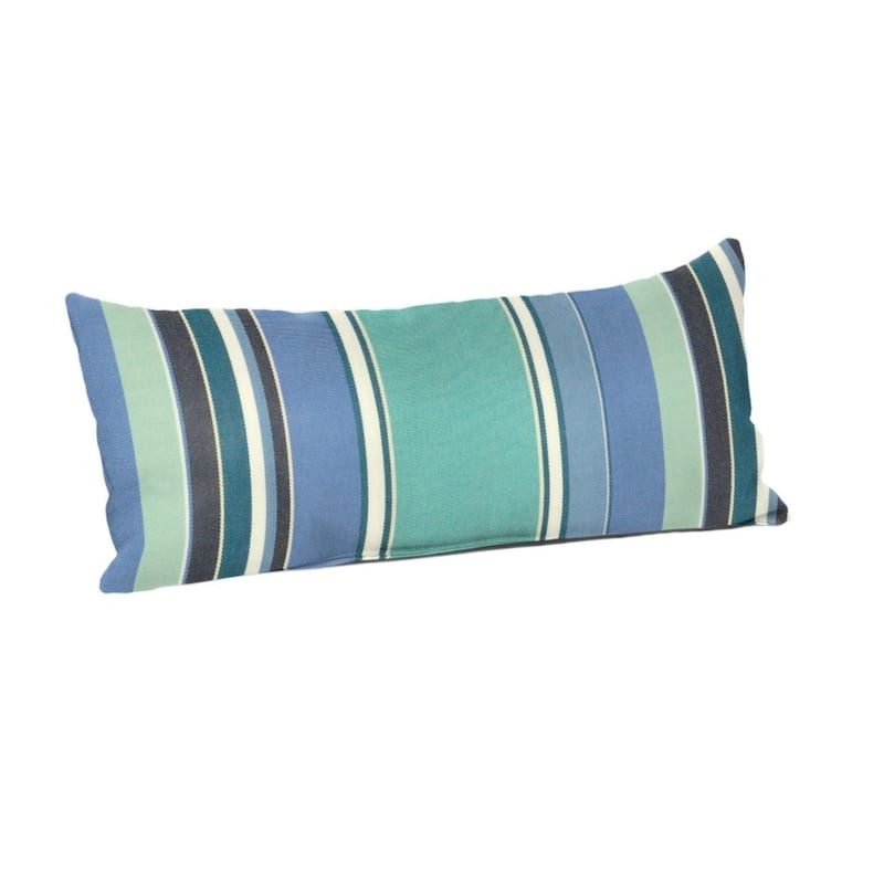 Sunbrella Stripe Fabric 1-Piece Indoor/Outdoor Lumbar Pillow, 22"W x 9"L, Maxim Classic - 22"W x 9"L - Dolce Oasis