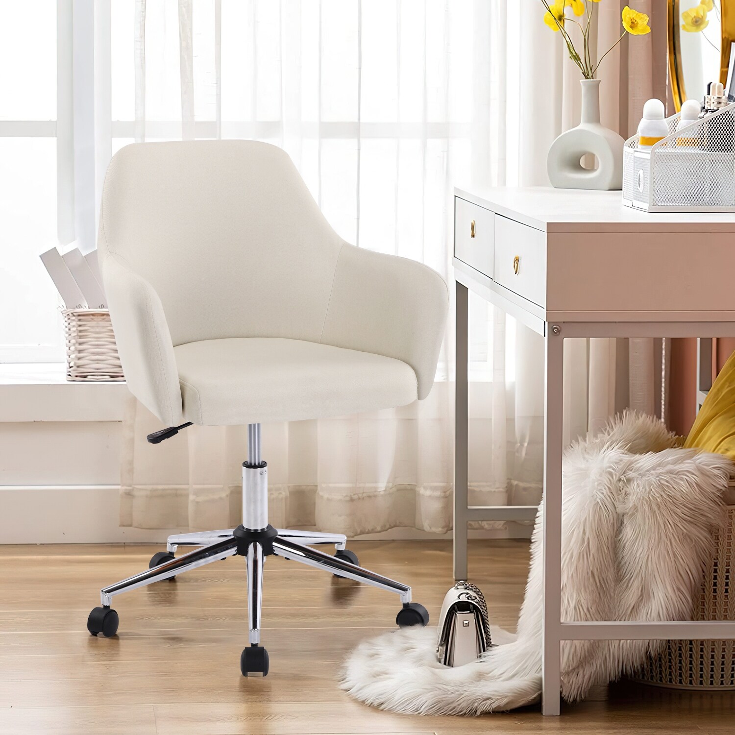 White soft clearance desk chair