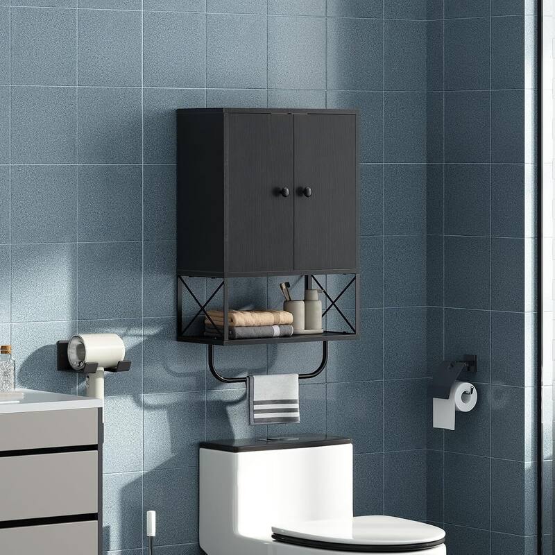 3-Tier Wall Mounted Storage Cabinet Over The Toilet for Bathroom Laundry Room