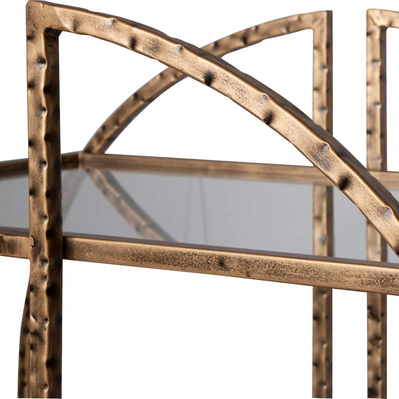 Uttermost 25065 Zelina 31" Wide Iron, Tempered Glass Bar Cart