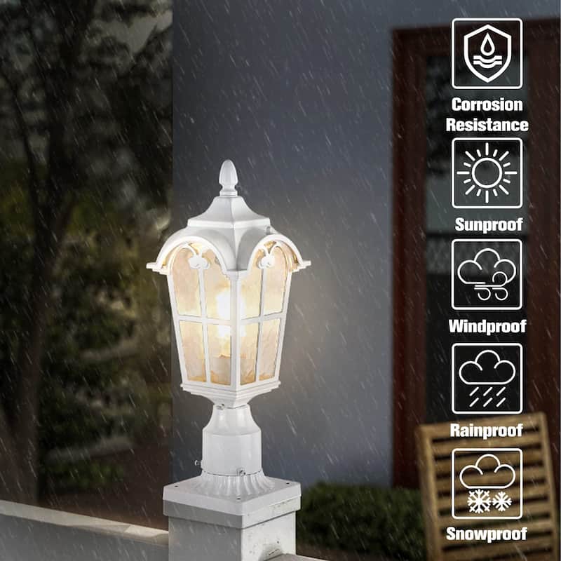 Vintage Outdoor Post Lights Post Lantern with Seeded Glass Shade