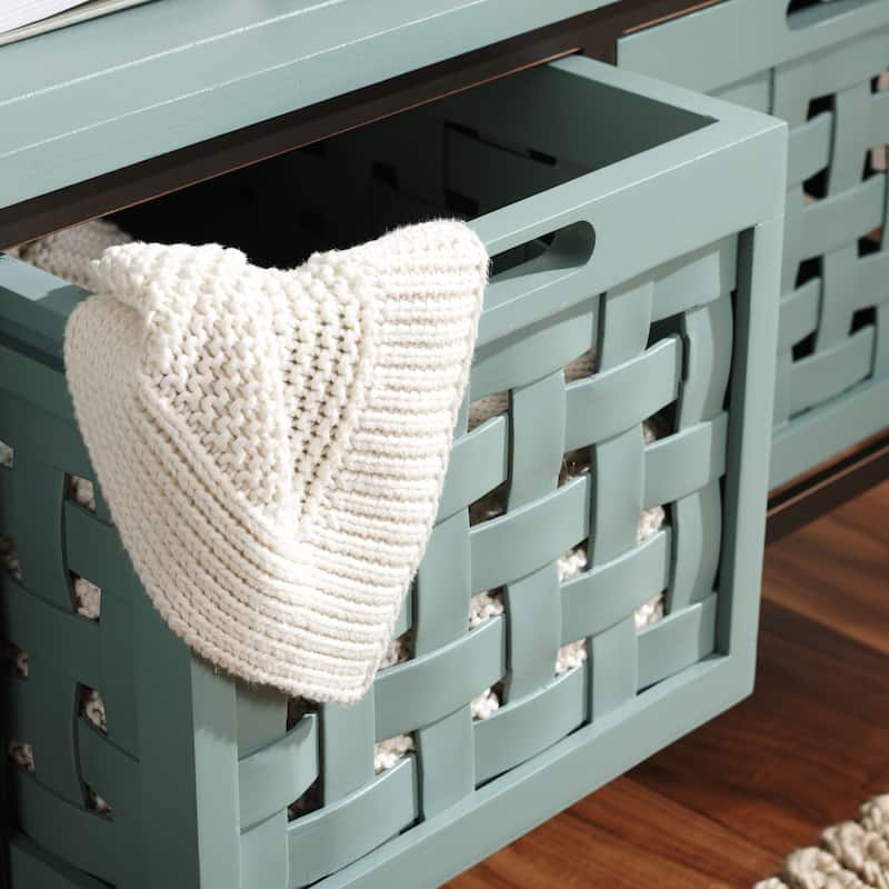 SAFAVIEH Toshie Honey Oak Storage Bench - 42.5" x 15.5" x 20" - 43Wx16Dx20H