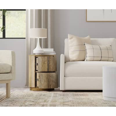 Carolina Living Kingston 2-Drawer 18" Round Nightstand