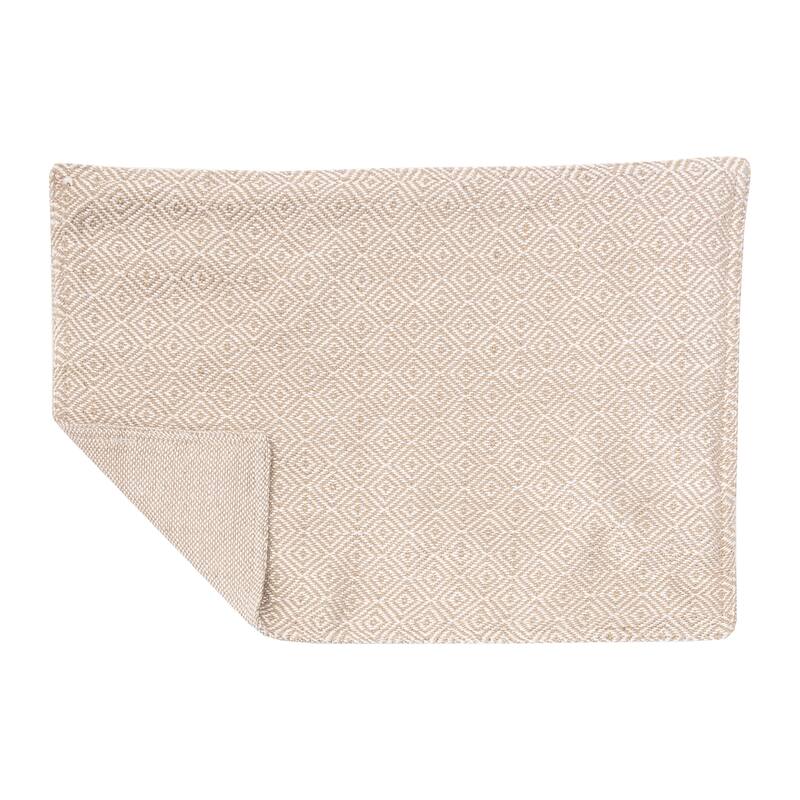 14" x 20" Diamond Dune 100% Cotton Reversible Machine Washable Placemats, Set Of 6 - Set of 6