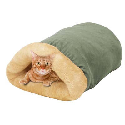 GOOPAWS 4 in 1 Self Warming Burrow Cat Bed