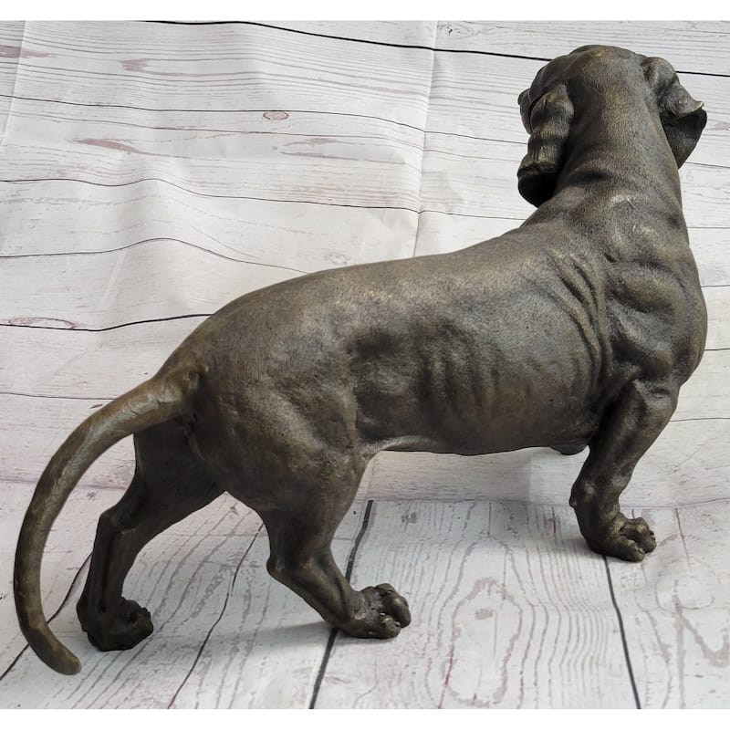 Dachshund Weiner Dog Bronze Metal Figure Figurine Sculpture Statue Decor Original Art 9 Inches X 17 Inches