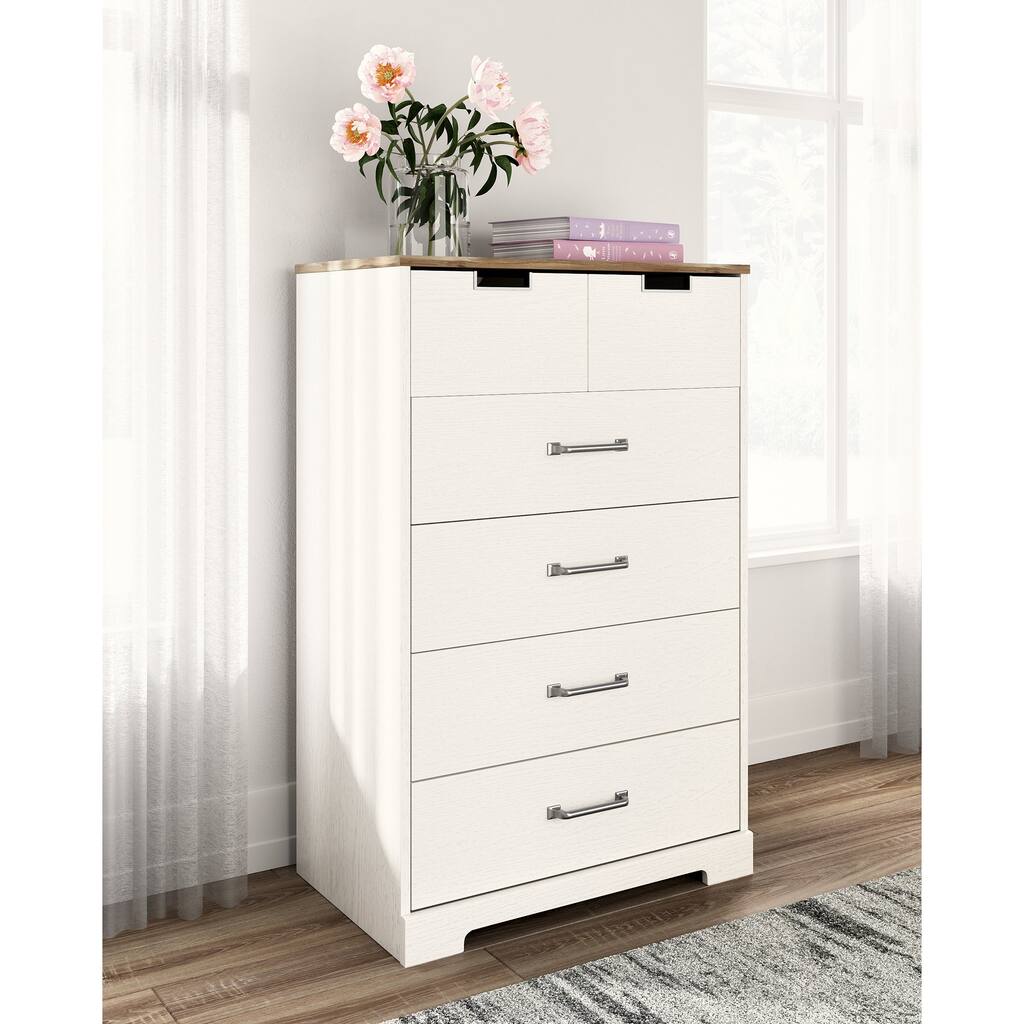 Signature Design by Ashley Vaibryn Whitewashed and Brown Woodgrain Dresser