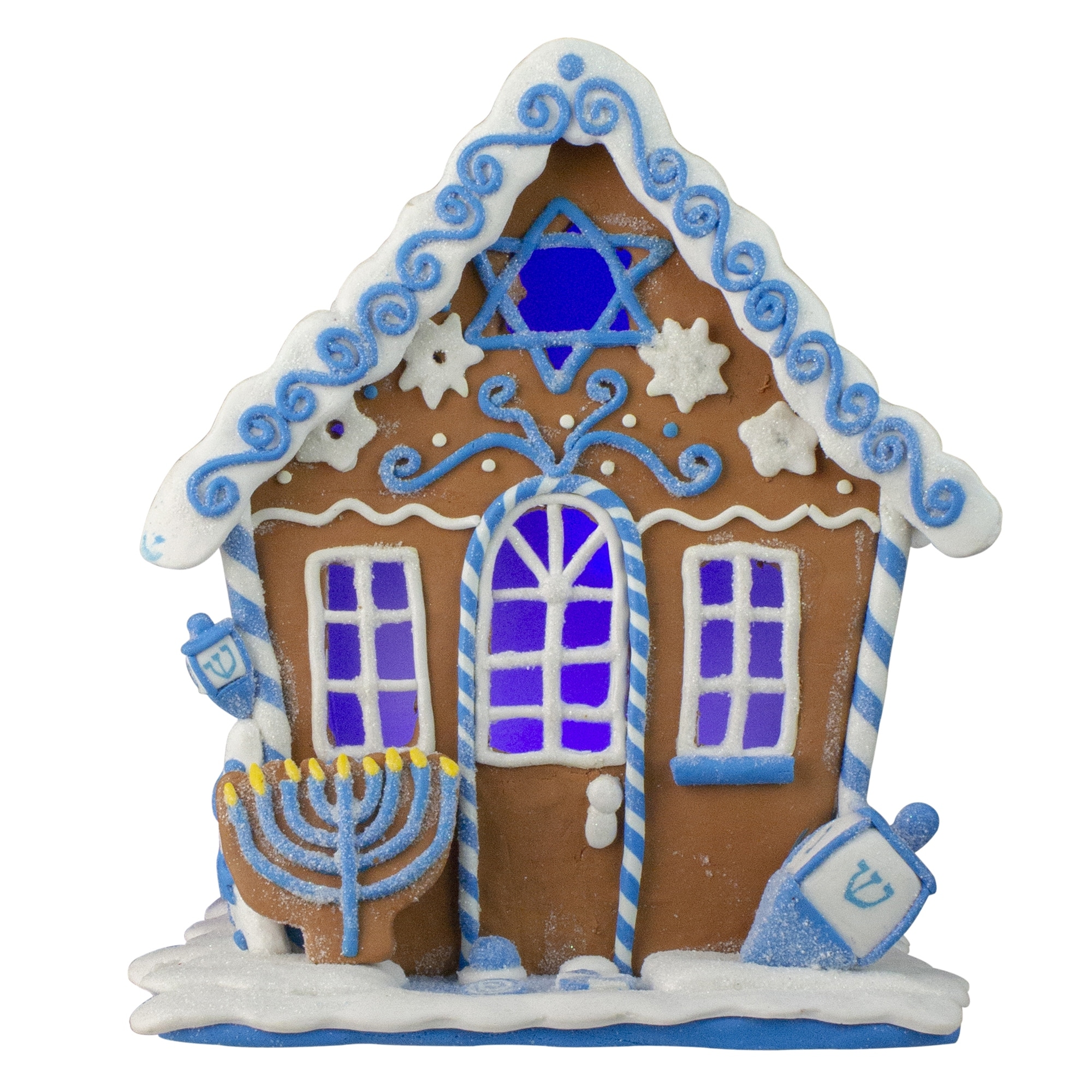 Shop Black Friday Deals On 8 White And Blue Festive Hanukkah Gingerbread Led House Tabletop Decor Overstock 29580690