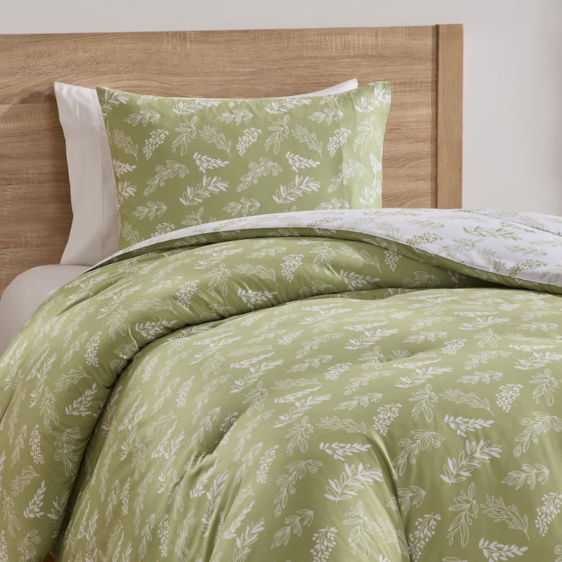 Empyrean 3PC Reversible Botanical Printed Comforter Bedding Set