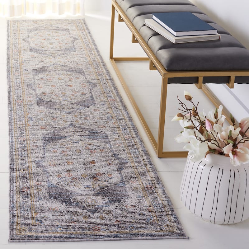 SAFAVIEH Sierra Evaline Oriental Rug - 2'3" x 9' Runner - Ivory/Grey