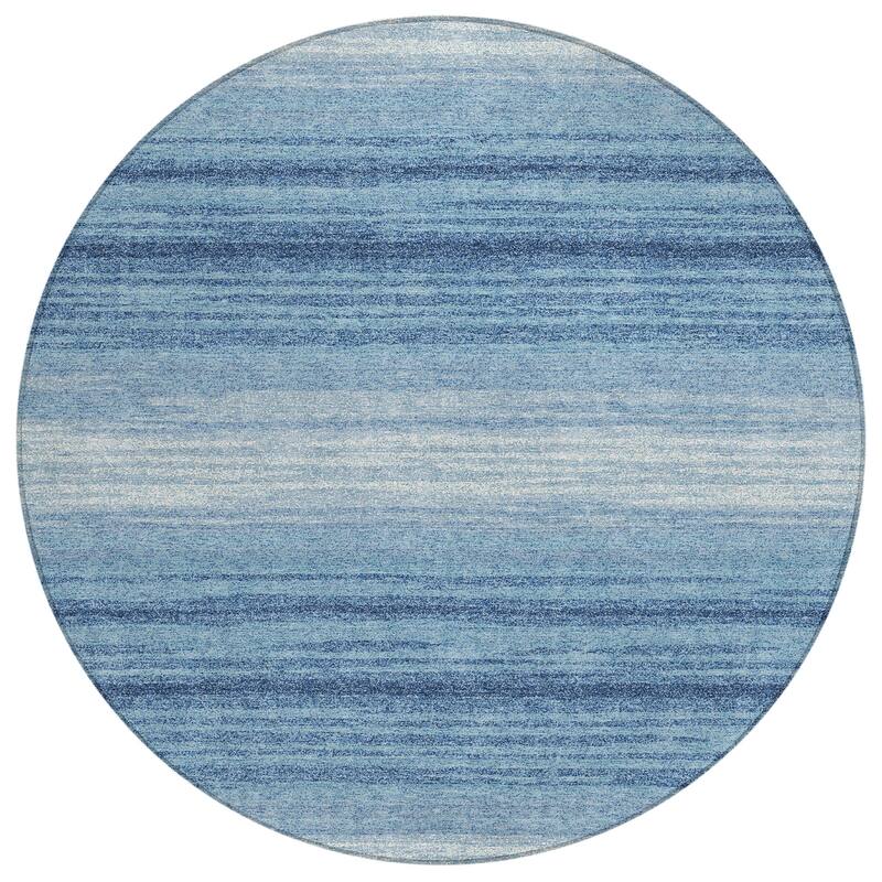 Machine Washable Indoor/ Outdoor Ombre Stripe Chantille Rug