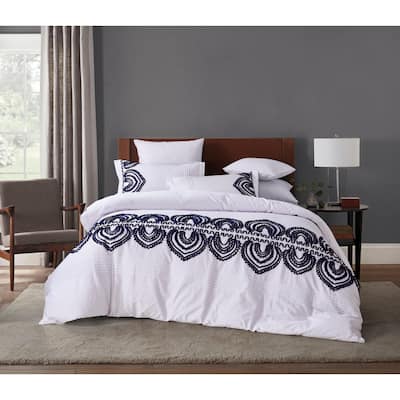 Broderie ensemble housse de couette Collection Navy Emb Duvet Set