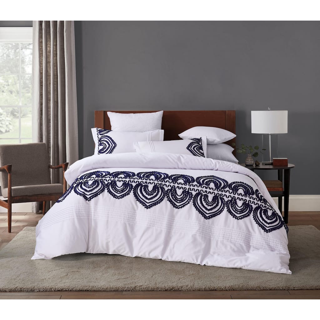 Broderie ensemble housse de couette Collection Navy Emb Duvet Set