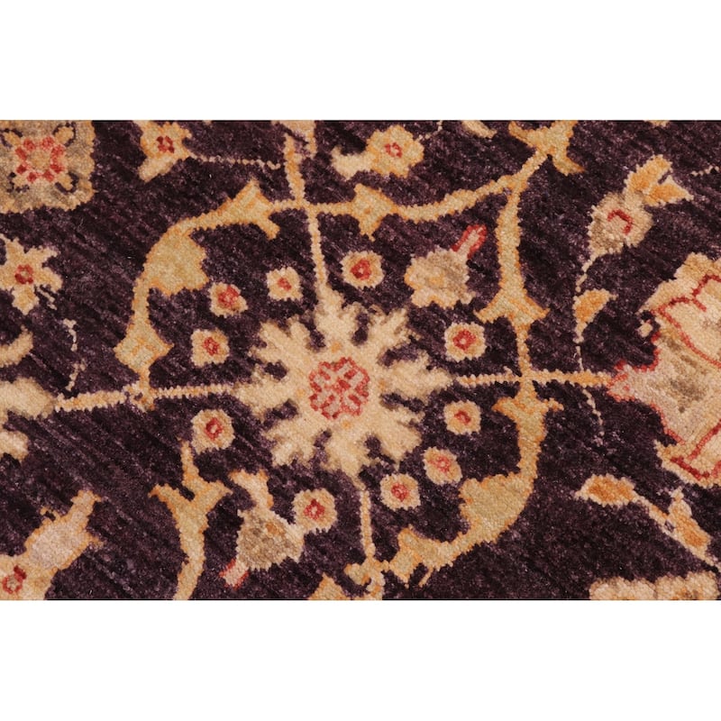 Classic Ziegler Florene Aubergine Ivory Hand-Knotted Wool Rug - 11'8'' x 14'8''