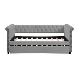 Twin Size Daybed with Trundle - Luxurious Upholstered Sofa Bed ...