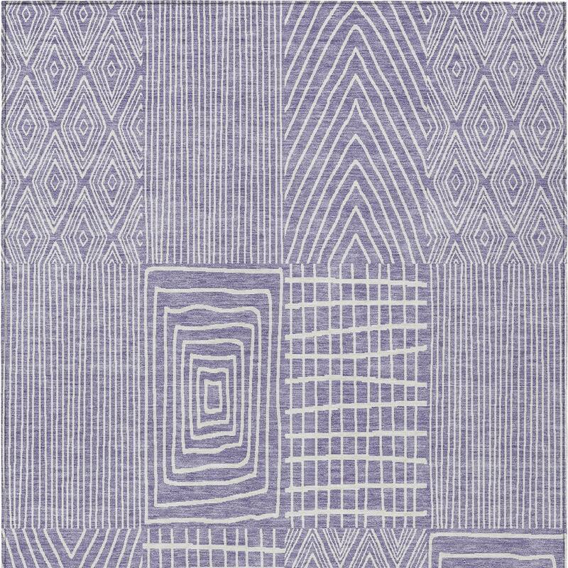 HomeRoots Geometric Transitional Rectangle Outdoor Rug