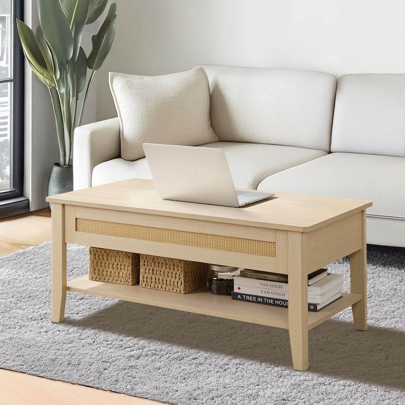 Chelsea Square Lennox Lift-Top Rattan Coffee Table - 19x16