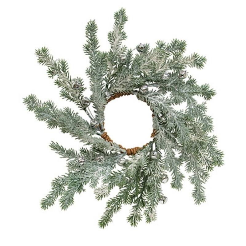 Snowy Silver Bells Candle Ring Winter Table Decor